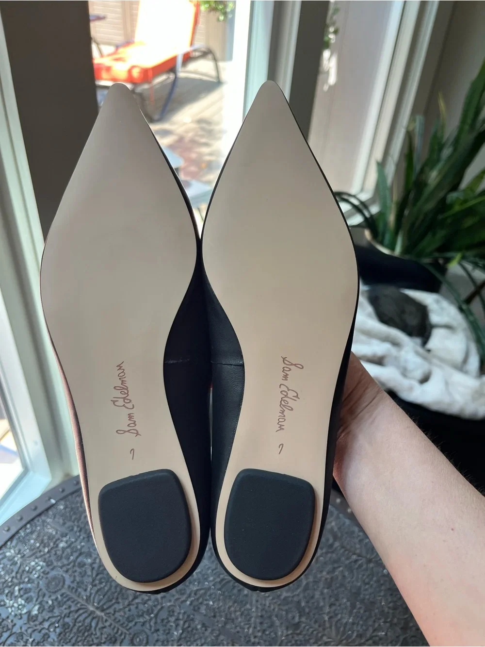SAM EDELMAN NORI POINTED TOE BALLET FLATS BLACK 7